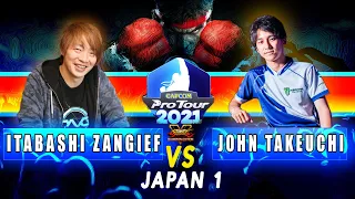 SFV CE -  Itabashi Zangief (Zangief/Abigail) Vs John Takeuchi(Rashid/Cody)  | CPT 2021 Japan 1