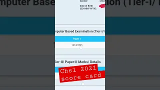 CHSL 2021 score card     #sscchsl #ssccgl #sscchsl2021 #chsl #shorts #ssc #motivation #result