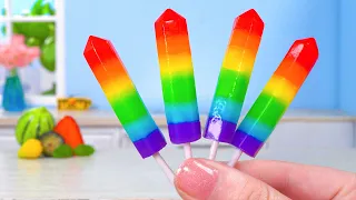 Rainbow Ice Cream 🍦🌈 Fresh Miniature Rainbow Ice Cream Recipe 🍨 Sweet Miniature Fruit Dessert Ideas