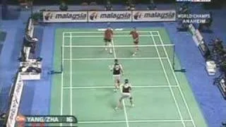 Badminton WC 2005 Women Db Final Yang & Zhang vs Gao & Huang