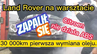 30 000km pierwsza wymiana oleju. ZAPALIŁ SIĘ Land Rover na warsztacie. VLOG ale z jajem. Błąd ABS.