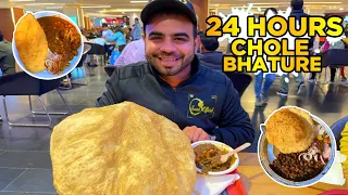 Eating Chole Bhature for 24 hour Challenge || Biggest Bhatura in India 😱😱