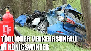 PKW kollidiert frontal mit Baum: Fahrer sofort tot - Tödlicher Crash in Königswinter | 08.04.2022