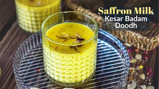 Saffron Milk Recipe - Kesar Badam Doodh - Indian Kesar Milk Recipe (Healthy & Delicious Drink)