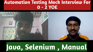 Automation Testing Mock Interview for 0 - 2 YOE