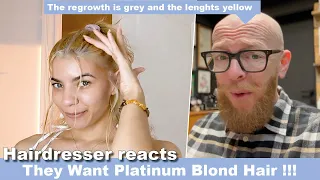 They want PLATINUM BLOND - Hairdresser reacts to Hair Fails #beauty