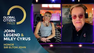 John Legend & Miley Cyrus Honor Sir Elton John, Global Citizen Artist of the Year