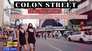 🔥[4K #CEBU 🇵🇭] ▶︎  #COLON STREET #Walking Tour | Oldest Street In The #Philippines