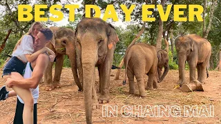 BEST DAY EVER Walking with Elephants at Elephant Freedom Village | Chaing Mai Elephant Sanctuary 🇹🇭