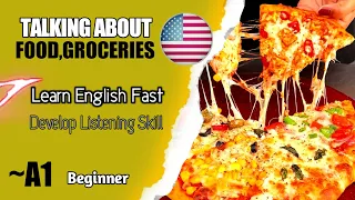 English Podcast ||| Food, Grocery Shopping & eating out ||| Beginner listening practice -A1/A2 Level