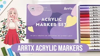 Trying Out New Markers / Arrtx 30 Colors Acrylic Markers Review