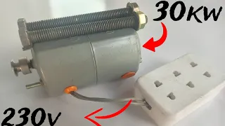 How I rewind sewing machine motor into 30kw most power full generator use big bolt 🔩