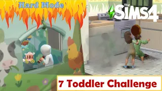 7-toddler challenge on HARD MODE?! | Sims 4 Let's Play