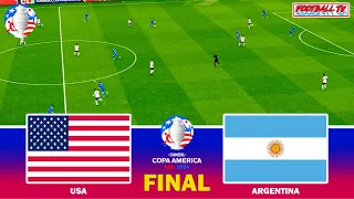 USA vs ARGENTINA - Final Copa America | Full Match All Goals 2024 | PES Gameplay PC