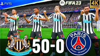 FIFA 23 - MESSI, RONALDO, MBAPPE, NEYMAR, ALL STARS |  NEWCASTLE vs PSG  UCL FINAL 50-0