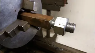 How to turn and thread a square bar on 3 jaws