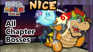 Paper Mario TTYD64 - All Chapter Bosses (Hardest Mode, Low Level)