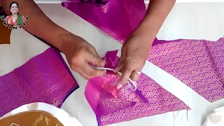 மாடல்பிளவுஸ் எளிமையாக வெட்டி தைக்கும்முறை,how to cutting and stitching blouse back neck model (DIY)