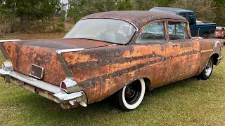 Getting started cleaning up my 1957 Chevy 210 post car. Part 1