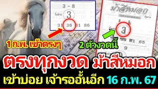 เลขเด็ดม้าสีหมอก 16 ก.พ. 67 งวดนี้เข้าอีกเน้นๆ 2 ตัวตรงๆ