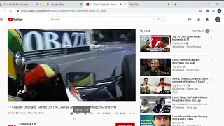 F1 Classic Onboard  Senna On The Charge At The 1990 Monaco Grand Prix   YouTube   Google Chrome 2020