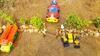 Making Beautiful Beach  | Trees | Stones | Waves | Bull Dozer | Sand | Trucks | Roller | Bhoom Toys