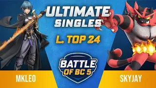 MkLeo (Byleth) vs Skyjay (Incineroar) - Ultimate Singles Losers Top 24 - Battle of BC 5