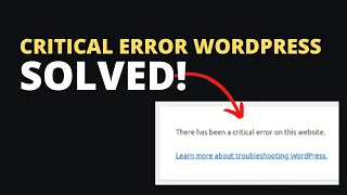 Solved "There has been a critical error on this website." in WordPress using hosting cPanel or FTP