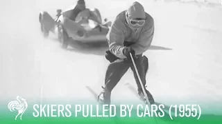 Ski Racing with a Twist: Skiers Towed By Cars and Motorcycles (1955) | Sporting History