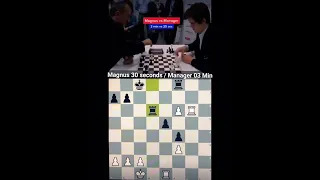 Magnus Carlsen vs Manager Agdestein || Magnus 30 seconds / Manager 03 minute #CHESS Game.