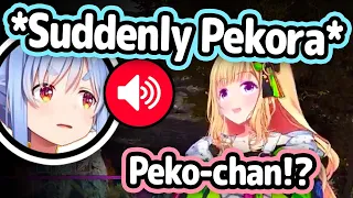 Pekora's Voice Suddenly Appears In Aki's Stream and Makes Her Panic...【Hololive】