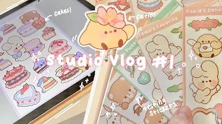 Studio Vlog 💝 Prepping For Reopening, Shop Trades, Designing Stickers