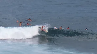 SURFERS ARE HAPPY GATTING BIG WAVE IN ULUWATU