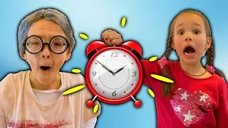 Amelia and Avelina have a time rewind adventure with a magic clock