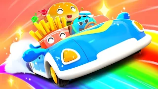 Toy Car Chases the Rainbow +More | Yummy Foods Family Collection | Best Cartoon for Kids