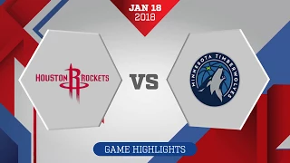 Minnesota Timberwolves vs. Houston Rockets - January 18, 2018