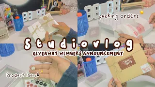 STUDIOVLOG EP. 24 :: launched new products | pack orders with me | giveaway winners | sheng☀️