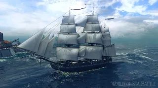 World of Sea Battle. Проходим Арену. Прокачка Constitution в море. И снова Арена.