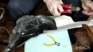 Ремонт пластика мотоцикла с помощью импульсного паяльника