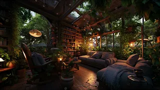 Calm Your Mind - Relaxing Library In The Woods - Nature Ambience