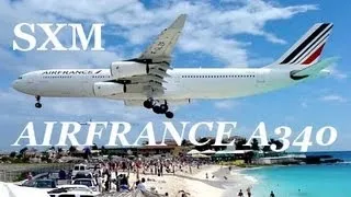 [1080p] Airbus A340 Air France Take off from Sint Maarten - Maho Beach