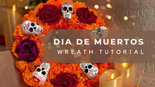 DAY OF THE DEAD WREATH TUTORIAL💀| Dia de Muertos|Mexican decor DIY