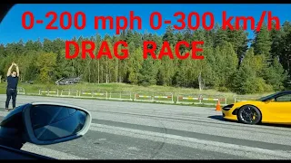 DRAG RACE Porsche 992 Turbo S vs McLaren 720S Spider 0-300 km/h 0-190 mph [4k 60p]
