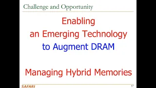 Computer Architecture - Lecture 16b: Emerging Memory Technologies (ETH Zürich, Fall 2019)