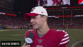 49ers Brock Purdy & George Kittle react to win over Cowboys