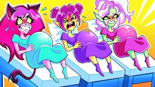 Baby Factory || Pinky, Mermaid and Nerd Give Birth || Animazing