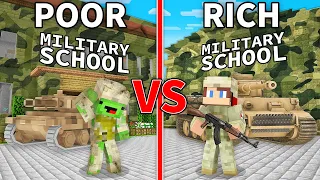 Mikey Poor vs JJ Rich MILITARY SCHOOL in Minecraft (Maizen)