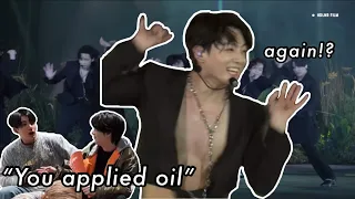jungkook's unbuttoned shirt was planned?? the saga continues .... fake love vs jk's shirt