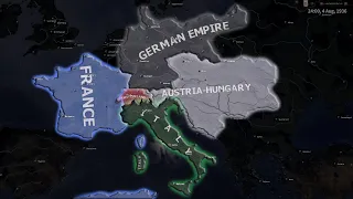 France VS Germany Empire VS Austria Hungary VS Italy VS Switzerland  | Hoi4 Timelapse