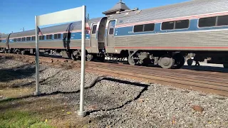 Amtrak #114 leads the eastbound Pennsylvanian at Lewistown, PA (10/23/2023)